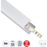 GloboStar SURFACEPENDANT-Profile ������ ���������� - ���� & ������ ������� Led �� ����� ��������� ������� - ����������� & �������� ����� - ������ ������� - ����� - 3 ����� - ������ 5 �������� - �300 x �2.6 x �2.3cm - (70847-3M)