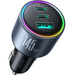 Joyroom Car Charger JR-CCN07, 145W, 5A, 1 x USB-A - 2 x USB-C, with USB-C Cable, Grey