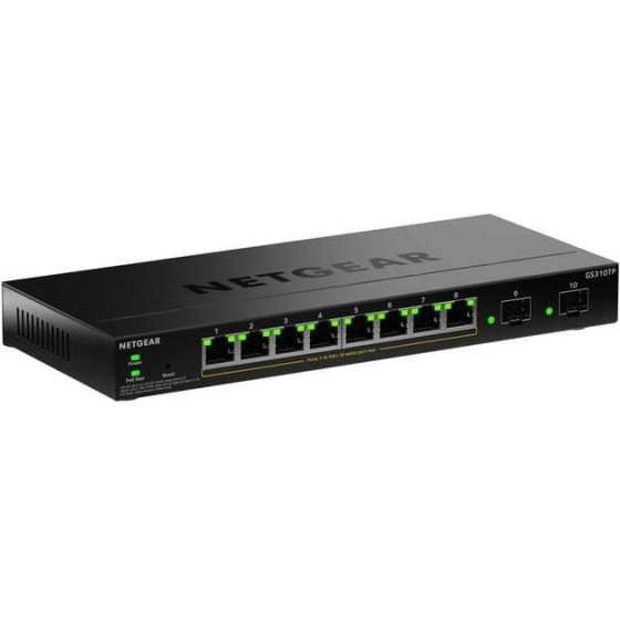 NETGEAR Switch 10p PoE 55W (PoE+: 8p) Managed Gigabit - (GS310TP-200EUS)