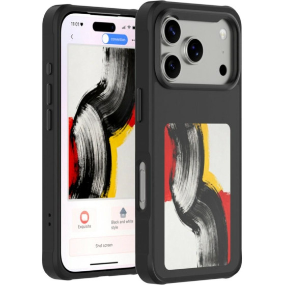 4sMarts Case E-Ink With Nfc Display Qi2 For Iphone 17 Pro Black - (541788)