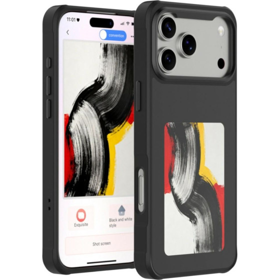 4sMarts Case E-Ink With Nfc Display Qi2 For Iphone 17 Pro Max Black - (541789)
