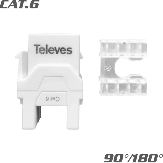 Televes 209901 Keystone Jack RJ45 Utp Cat.6 ������ 90�/180� white