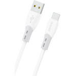 Dudao 5 A USB-A - USB-C Cable With Soft Silicone Braid 1 m - White - (L25ST)