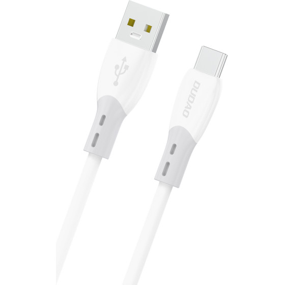 Dudao 5 A USB-A - USB-C Cable With Soft Silicone Braid 1 m - White - (L25ST)