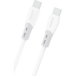 Dudao L25SC 60W USB-C - USB-C Cable With Soft Silicone Braid 1m - White - (L25SC-1m)