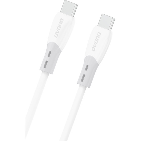 Dudao L25SC 60W USB-C - USB-C Cable With Soft Silicone Braid 1m - White - (L25SC-1m)