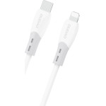 Dudao L25SX 30W USB-C - Lightning Cable With Soft Silicone Braid 1m - White - (L25SX-1m)