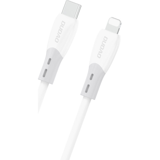 Dudao L25SX 30W USB-C - Lightning Cable With Soft Silicone Braid 1m - White - (L25SX-1m)