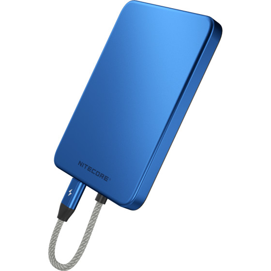 NiteCore Power Bank Pocket 5, 5000ma Ultra Thin Aluminium body, Blue