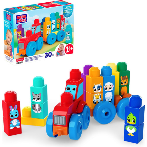 Fisher-Price Mega Blocks: Construction Sets - Build & Match Animal Tractor (JKG33)
