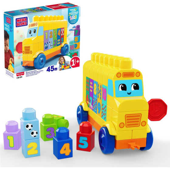 Fisher-Price Mega Bloks: Build & Learn - Build & Count Bus (JKG34)