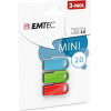 Emtec USB-A 2.0 Flashdrive D250 Mini, 16Gb, 3-Pack - (ECMMD16GD252P3)