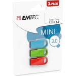 Emtec USB-A 2.0 Flashdrive D250 Mini, 16Gb, 3-Pack - (ECMMD16GD252P3)
