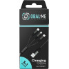 OBAL:Me 3in1 Allconnect Fast Charge USB-A/USB-C, Lightning, Micro-Usb Cable 1.2m Black - (OM18CLMBL)