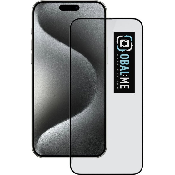 OBAL:Me 5D Glass Screen Protector For Apple Iphone 15 Pro Max Black - (57983118466)