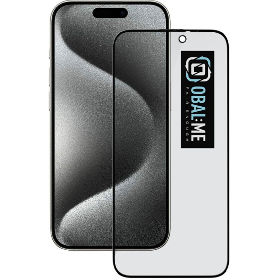 OBAL:Me Privacy 5D Glass Screen Protector For Apple Iphone 15 Pro Black - (57983121448)