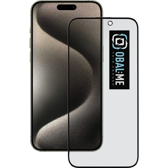 OBAL:Me Privacy 5D Glass Screen Protector For Apple Iphone 15 Pro Max Black - (57983121449)