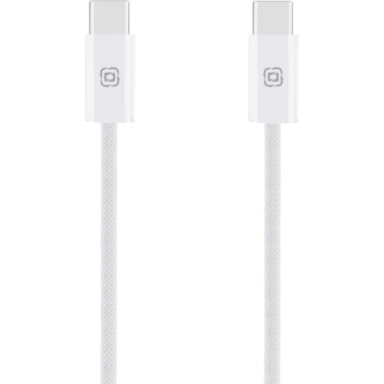 OBAL:Me Super Fast USB-C/USB-C Braided Cablel 100W 1m White - (OM100CC1BW)