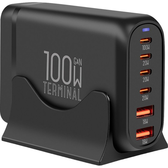 OBAL:Me Terminal Gan Desk Charger 4C2A 100W Black - (OM100W4C2A)