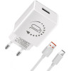 OBAL:Me Wall Charger USB-A 10W + USB-A/USB-C Cable 1m White - (10W1UWH-C)