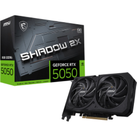 MSI Vga PCI-E Nvidia Gf Rtx 5050 8G Shadow 2X OC, 8GB/128BIT, GDDR6, HDMI/3xDP, Dual FAN, 2 Slot FANSINK, 3YW. - (912-V538-006)