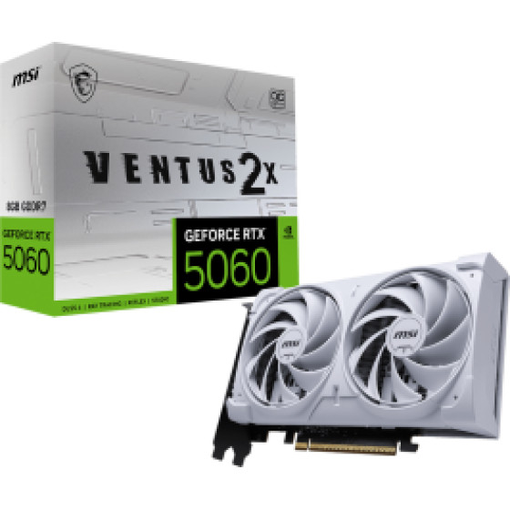 MSI Vga PCI-E Nvidia Gf Rtx 5060 8G Ventus 2X Oc WHITE, 8GB/128BIT, GDDR7, HDMI/3xDP, Dual FAN, 2 Slot FANSINK, 3YW. - (912-V537-003)