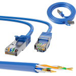 EXTRALINK Cat.6A S/Ftp Lan Patch Cable 1m, Copper Network Cable Twisted Pair 10Gbit/s - (EX.6556)