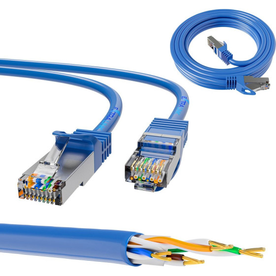 EXTRALINK Cat.6A S/Ftp Patch Cord 10m, Copper Network Cable, 10Gbit/s - (EX.6594)
