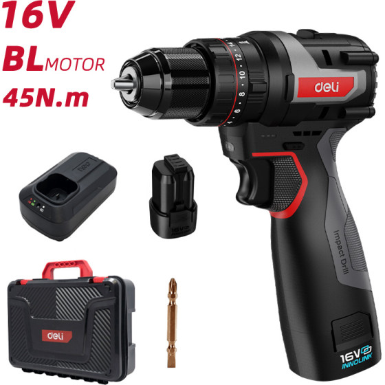 DELI ��������� ���������������� ��������� Brushless, 16V, 2Ah, 45N.m - (DE-CZ16-1A2)