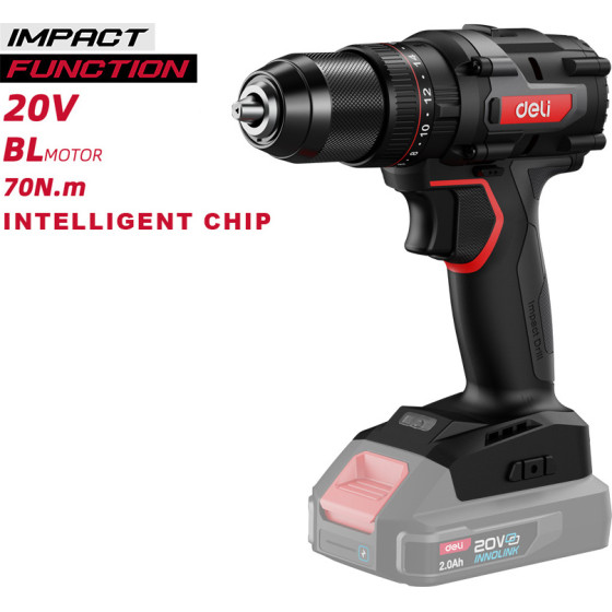 DELI ��������� ���������������� ��������� Brushless, 20V, 70N.m - (DE-CZ20-1)