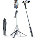 Wozinsky Selfie Stick Telescopic Tripod 1.7m With Phone Holder - Black - (WC1Y70S)