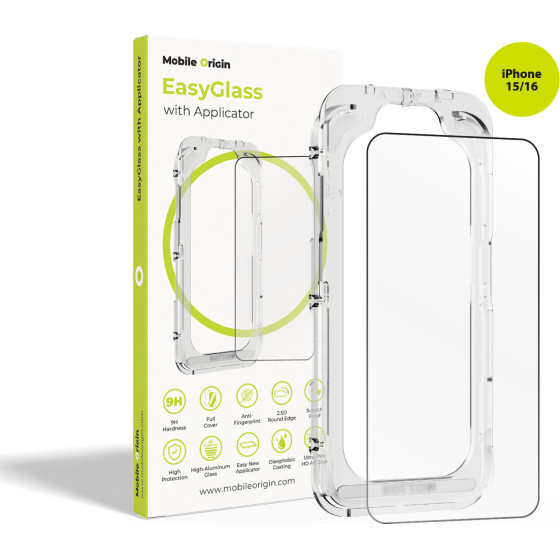 Mobile Origin Easyglass With Applicator Iphone 15/Iphone 16 - (EGA-i16)