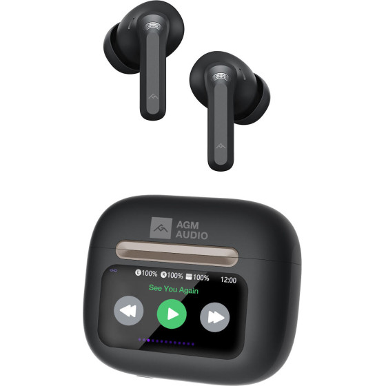 AGM Buds 9 - ��������� Bluetooth 5.4 �� Anc ��� -25dB & Smart ���� �� ����� ����, IPX4, ����� - (Buds 9 Black)