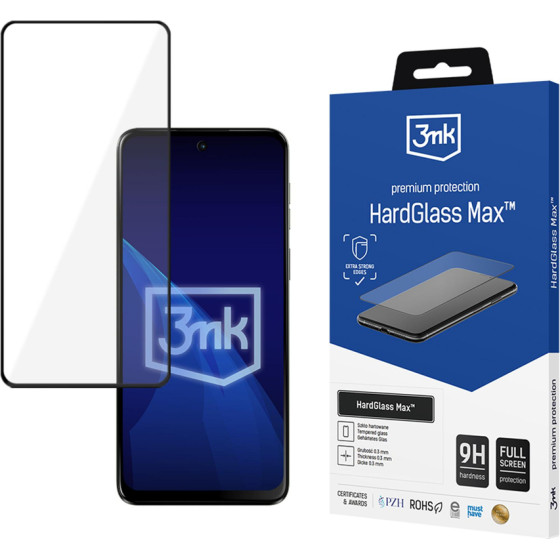 3MK Protection Reinforced Full Coverage Tempered Glass 3MK Hardglass Max Black For Motorola Moto G55 5G - (W-3HGMxB-MMG55-0)