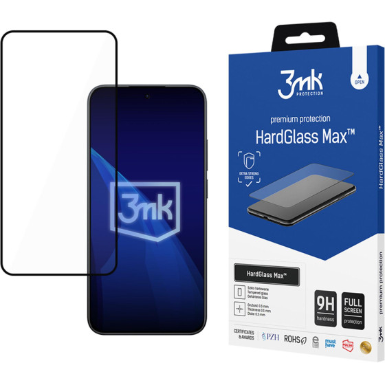 3MK Protection Reinforced Full Coverage Tempered Glass 3MK Hardglass Max Black For Xiaomi Redmi Note 15 Pro 5G - (W-3HGMxB-ReNot15P-0)
