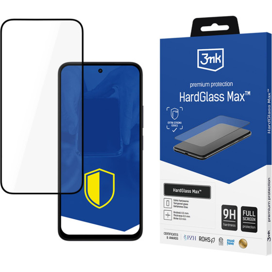 3MK Protection Reinforced Full Screen Tempered Glass 3MK Hardglass Max Black For Xiaomi Redmi 15 5G - (W-3HGMxB-Re155G-0)