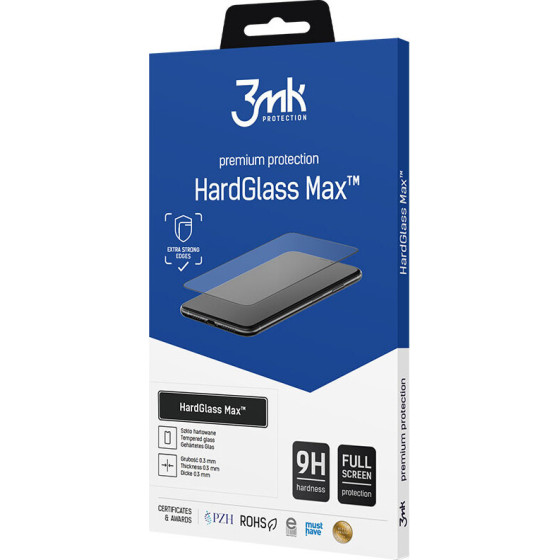 3MK Protection Reinforced Full Screen Tempered Glass 3MK Hardglass Max Black For Xiaomi Redmi Note 15 Pro+ 5G - (W-3HGMxB-Redn15p-0)