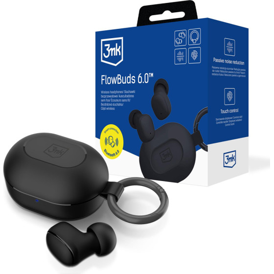 3MK Protection Tws 3MK Flowbuds 6.0 Wireless Headphones - Black - (160996-0)
