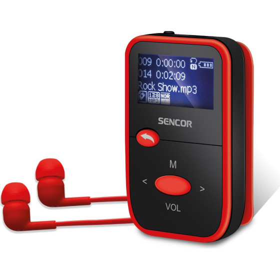 Sencor MP3 Player 8GB 110 Mah 1.1'' Lcd ����� 7 '���� ������������ Fm Radio ��� Micro Sd - (Sfp 4408 RD)