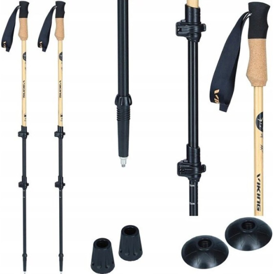 Viking Bamboo Pro Trekking Poles Brown 65-135 - (610/25/3222/8700/UNI)