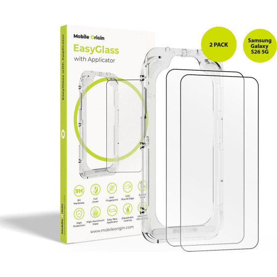 Mobile Origin Easyglass With Applicator Samsung Galaxy S26 5G, 2 Pack - (EGA-GS26-2pk)