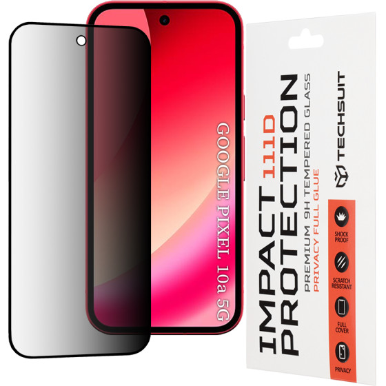 Techsuit - 111D Privacy Full Glue - Google Pixel 10a - Black
