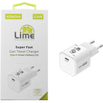 Lime Successories Lime Type C Gan Pd 3.0 Super Fast Travel Qc 3.0 LGC45W 45W 5V 4.0A /9V 4A/ 12V 3.75A/ 15V 3A/ 20V 2.25A WHITE