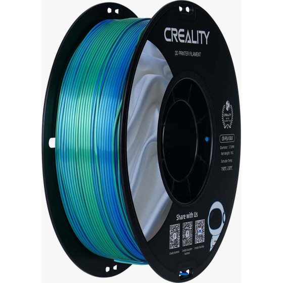 Creality CR-Pla Silk Blue-Green, 3D Printer Filament Glossy, 1 Kg Spool,1.75 Mm - (3301120011)