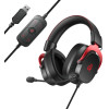 QCY Heroad VT200 Pro 7.1 Red Usb Playstation & Pc Gaming Headset 53mm Metal Headband PS4/PS5/Pc - (QCY-H8GM Black Red)
