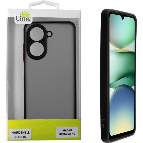 Lime Successories Lime ���� Xiaomi Redmi A5 4G 6.88'' Hardshell Fusion Full Camera Protection Black With Red KEYS