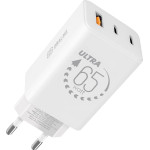 OBAL:ME GaN Wall Charger USB-A + 2xUSB-C 65W White - (OM65W2CA)