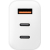 OBAL:ME GaN Wall Charger USB-A + 2xUSB-C 65W White - (OM65W2CA)