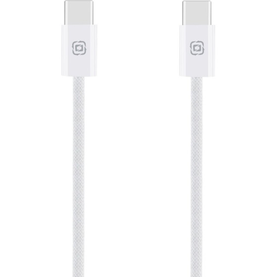 OBAL:ME Super Fast USB-C/USB-C Braided Cable 60W 1m White - (CC60BWH)