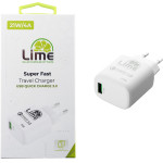 Lime Successories Lime Usb 3.0 Pd Super Fast Travel Qc 3.0 LTU22 21W 4000mA WHITE